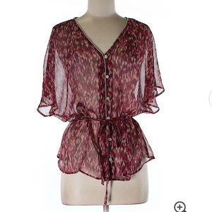 Converse brand, sheer burgundy blouse. Great shape